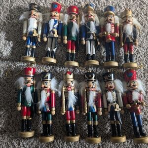 Set of 12 Colorful Nutcracker Christmas Figurines